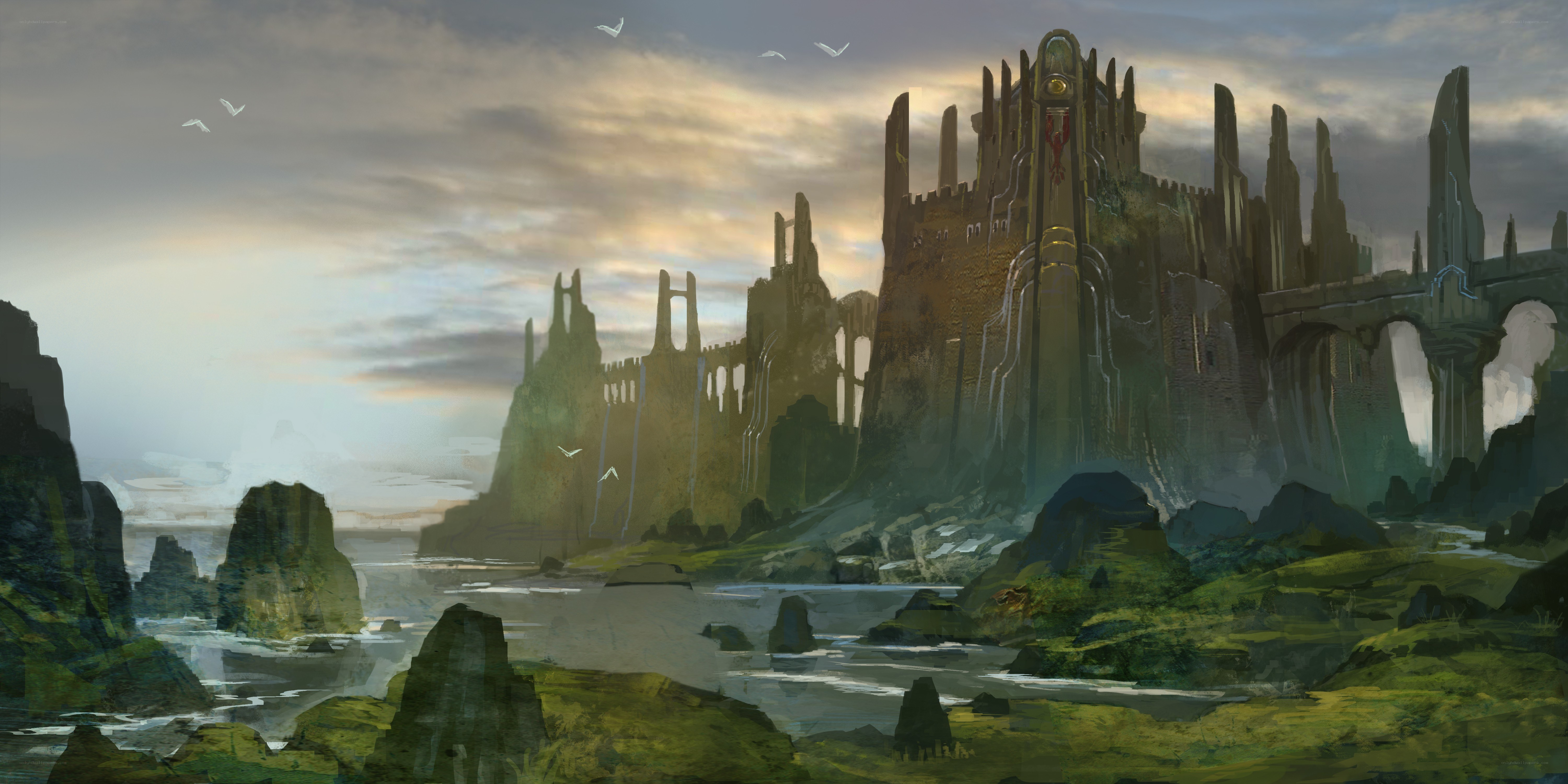 ruined castle by the sea