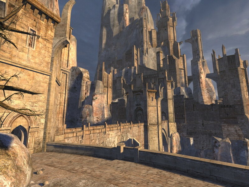ruined castle in a fantasy world
