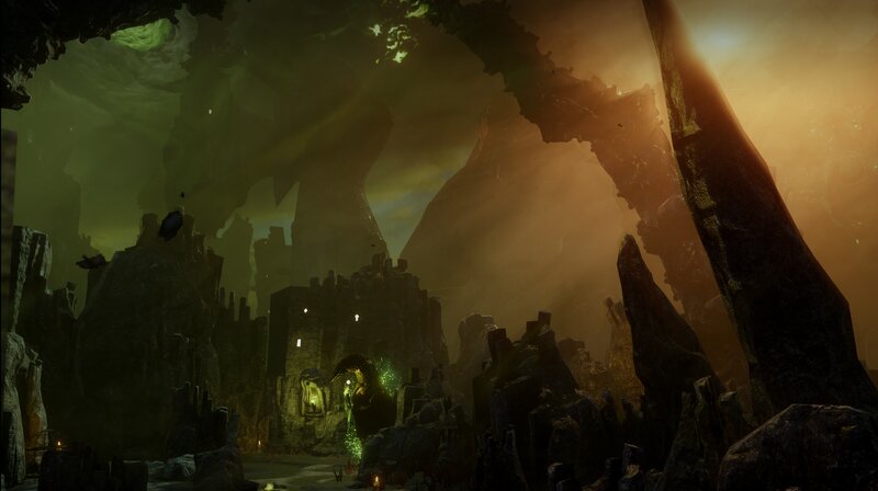 Ruined Castle in Cavern — Green
