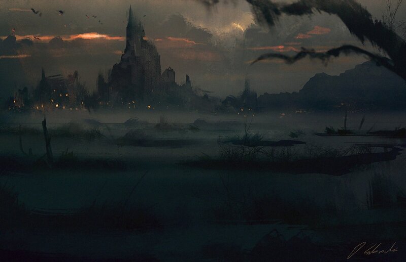 Ruined Castle in Fog