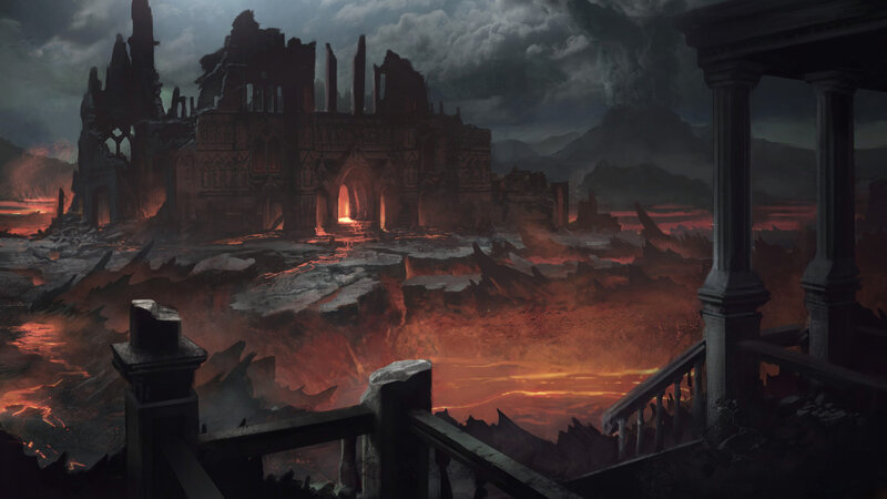 Ruined Castle in Lava