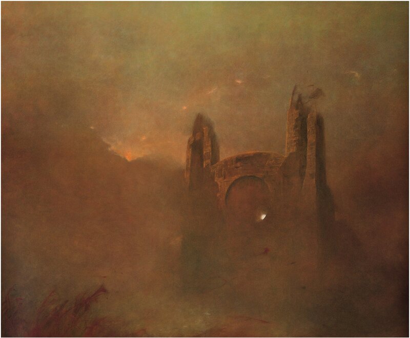 Ruined Castle in Mist — Brown