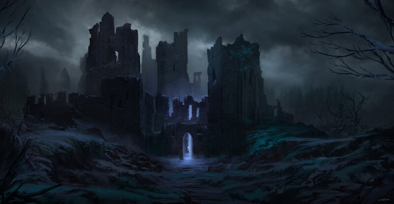Ruined Castle in Snow