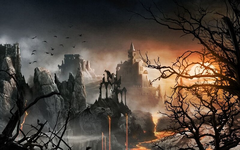 Ruined Castle in Wasteland