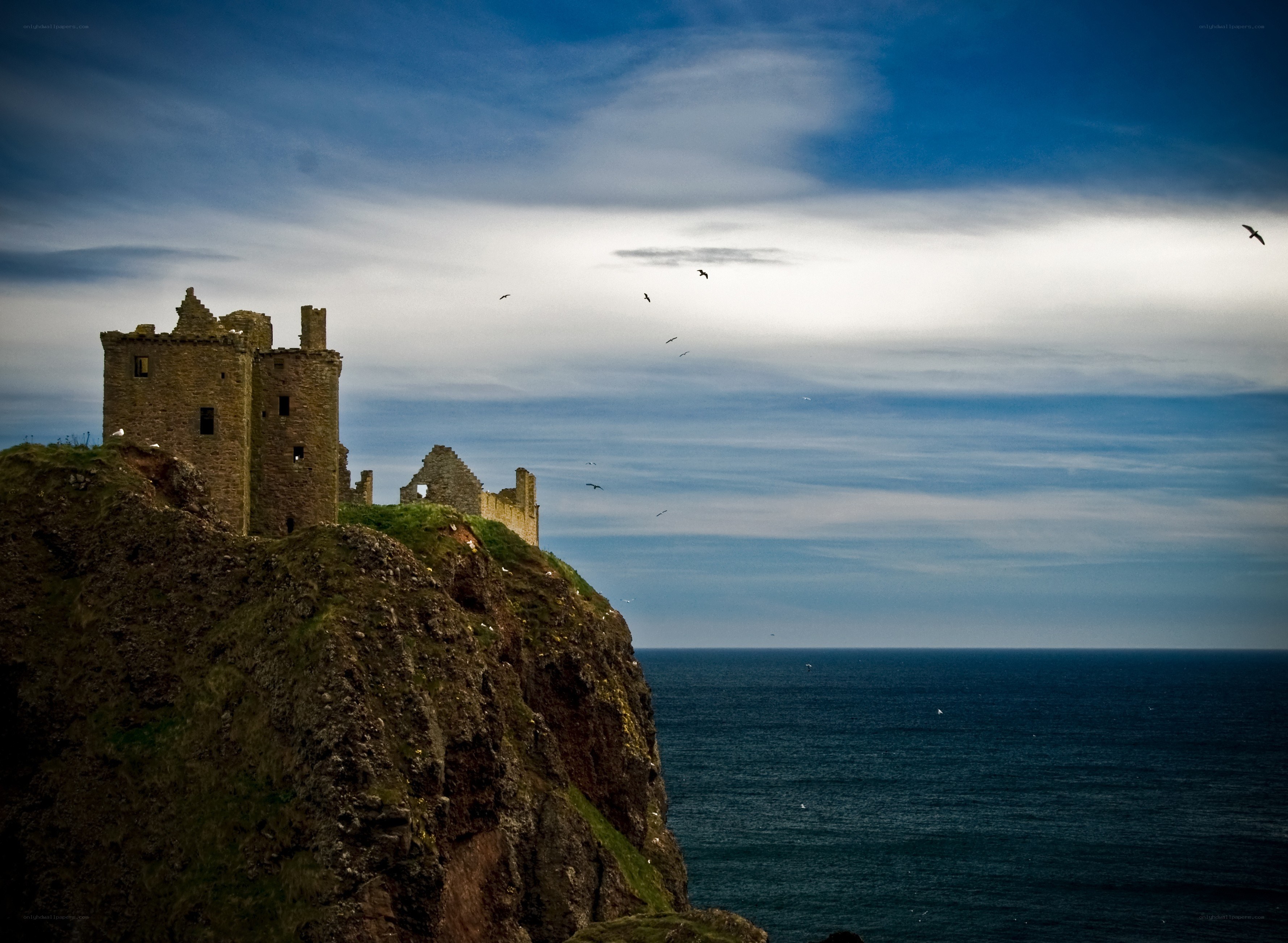 ruined castle on a cliff