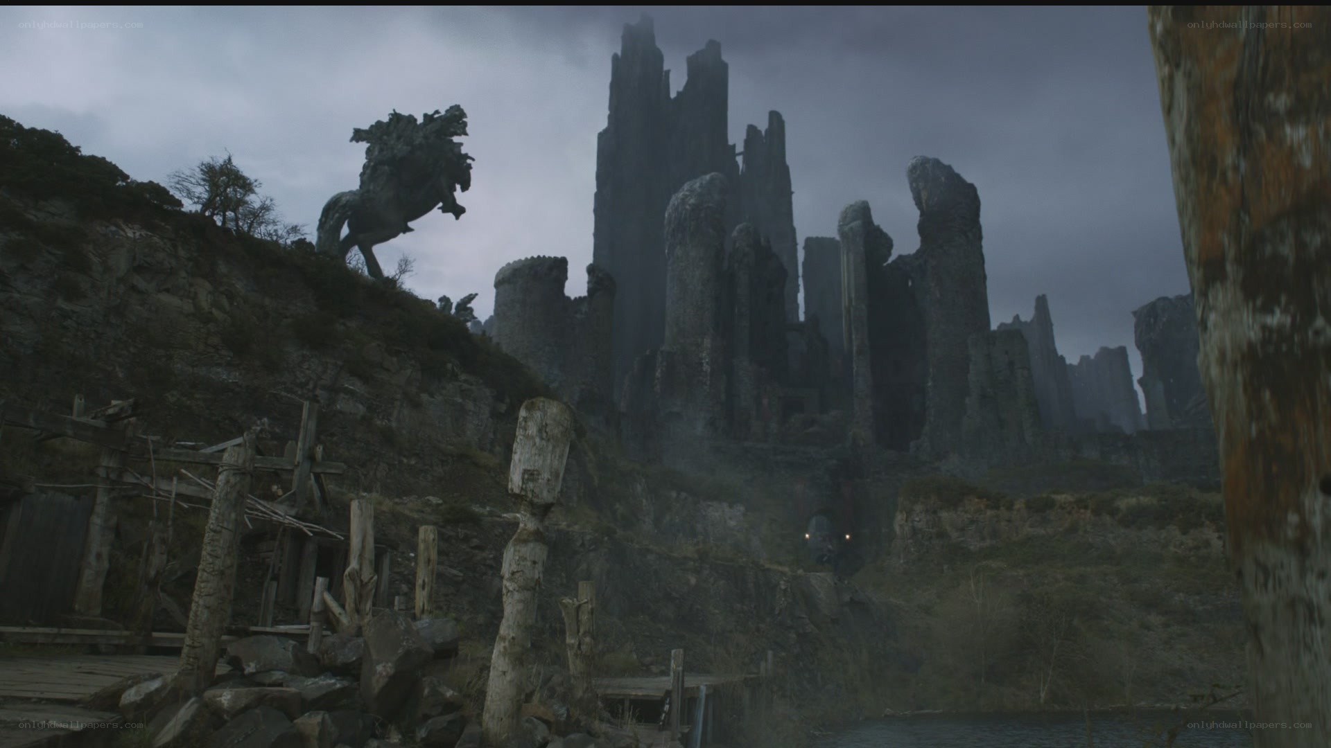 ruined castle on a cliff