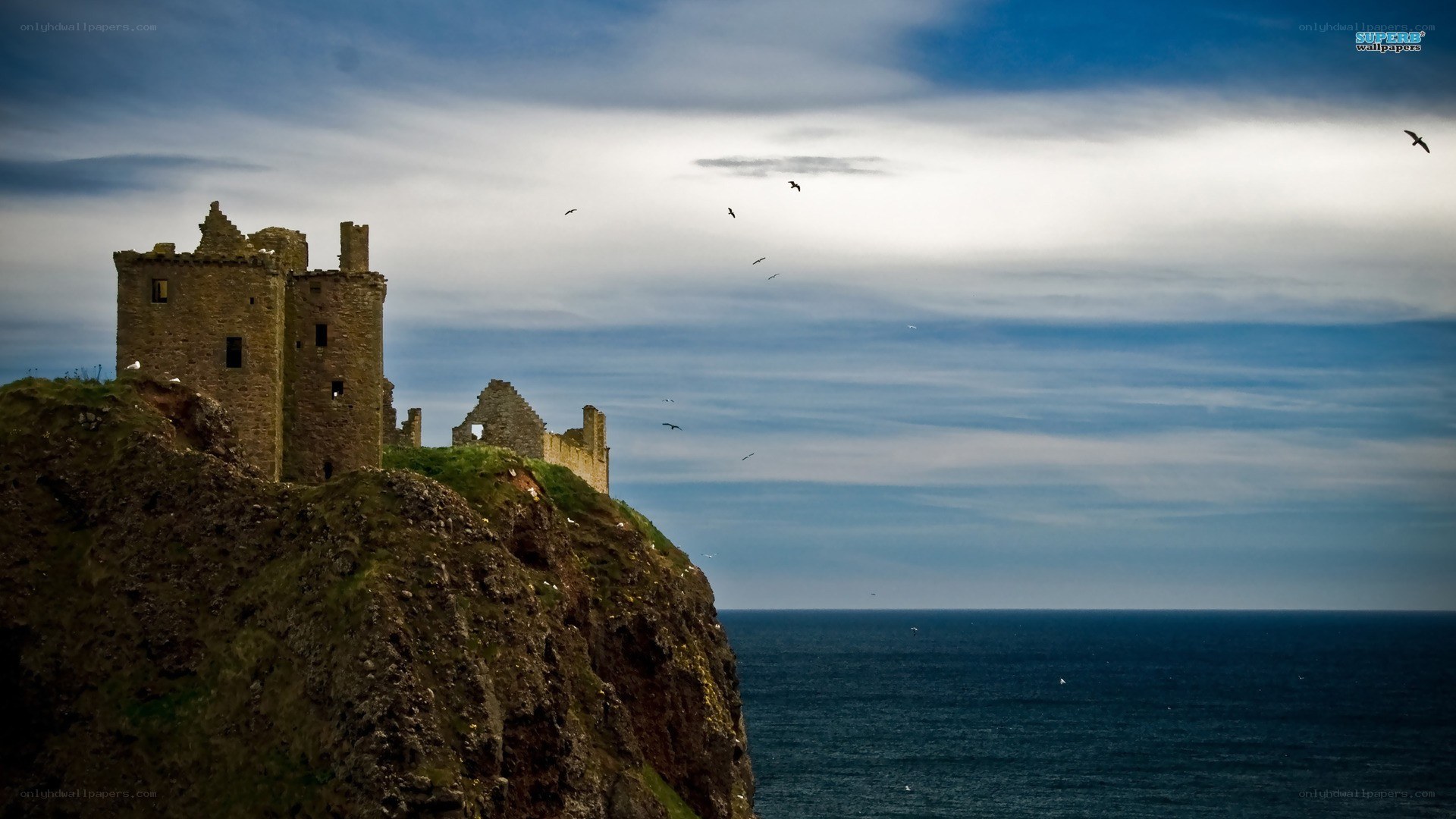 ruined castle on a cliff