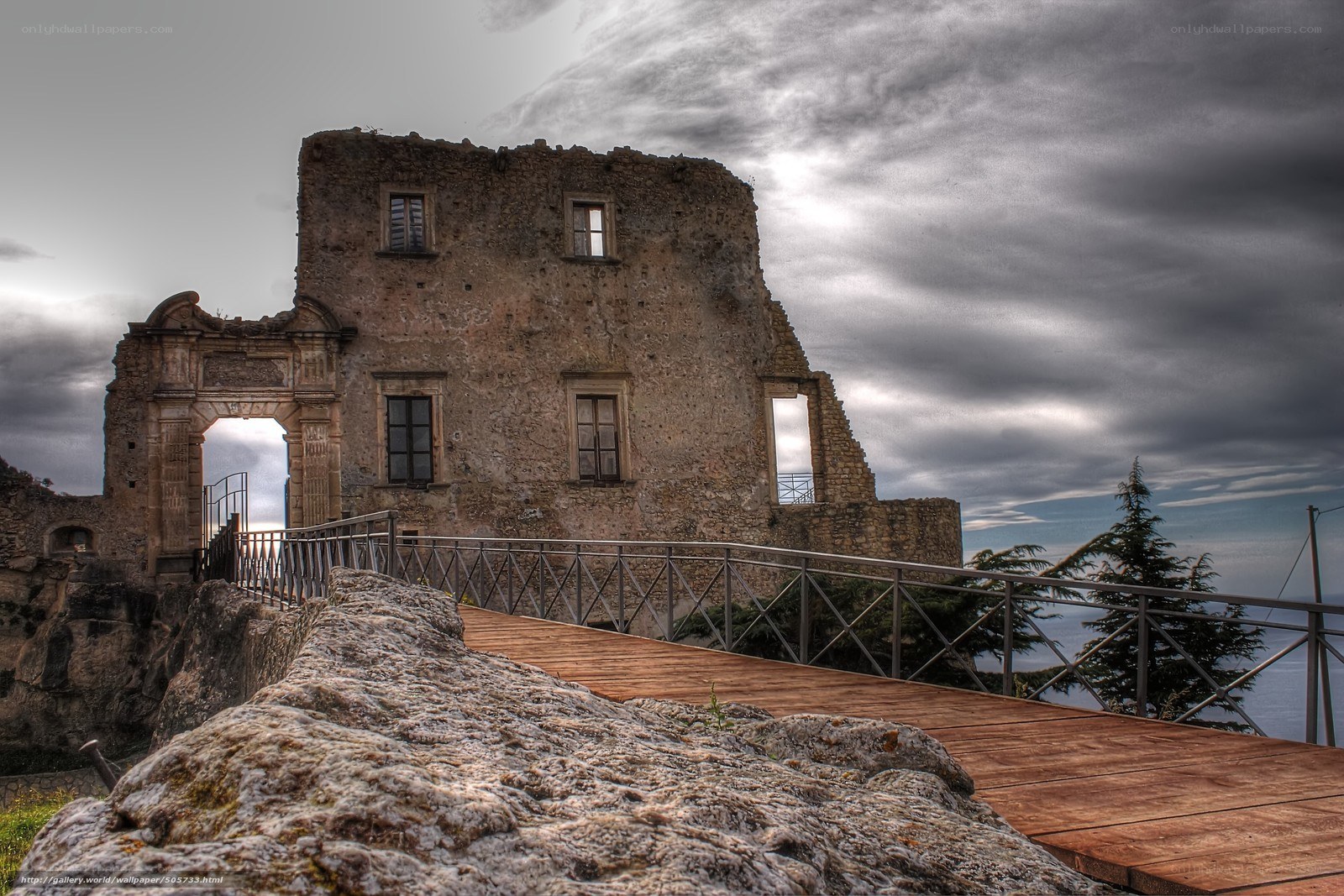 ruined castle on a cliff