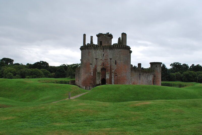 ruined castle on a grassy hill