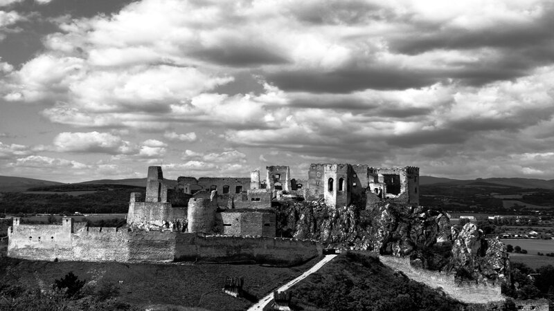 Ruined Castle on a Hill — Black