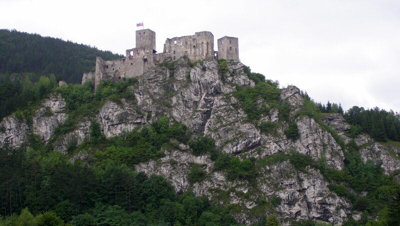 ruined castle on a rocky hill