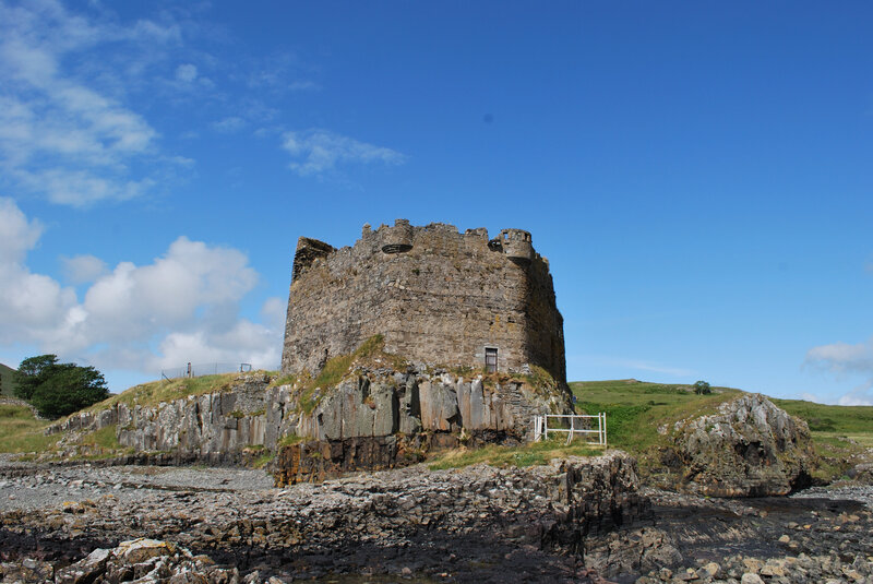 ruined castle on a rocky shore