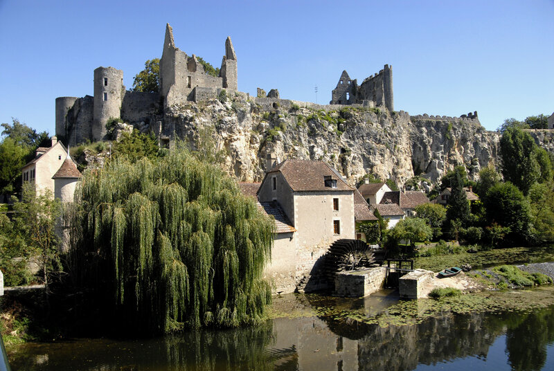 Ruined Castle on Cliff — Blue