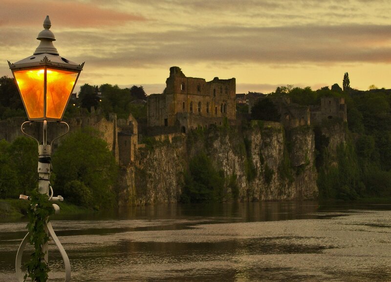 Ruined Castle on Cliff — Orange