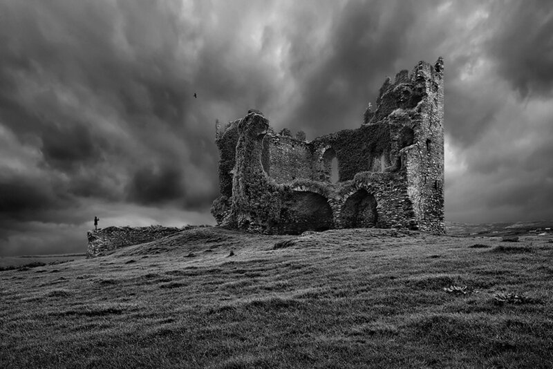 Ruined Castle on Hill — Black