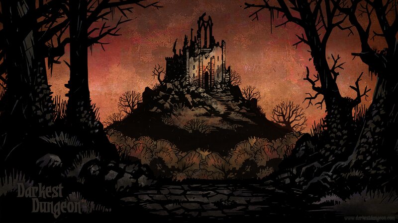 Ruined Castle on Hill — Brown, Dark, Ominous