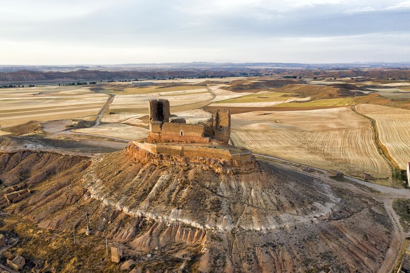 Ruined Castle on Hill — Brown, Dramatic, Afternoon