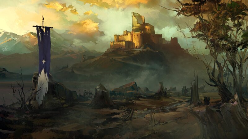 Ruined Castle on Hill — Brown