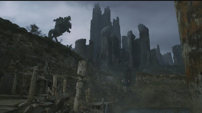 Ruined Castle on Hill — Gray, Dramatic, Somber