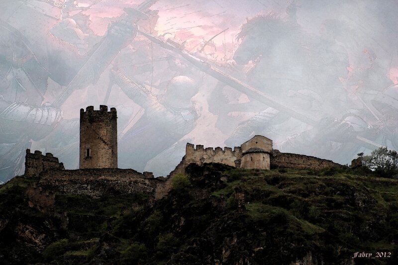 Ruined Castle on Hill — Gray