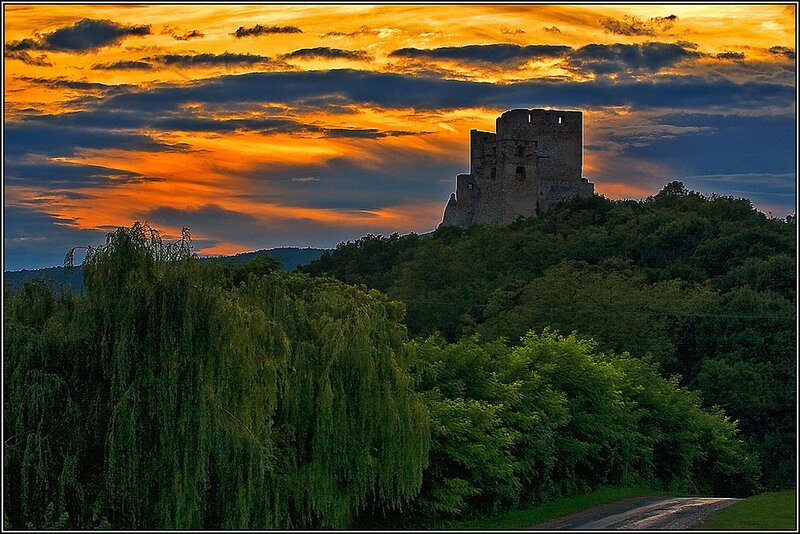 Ruined Castle on Hill — Orange