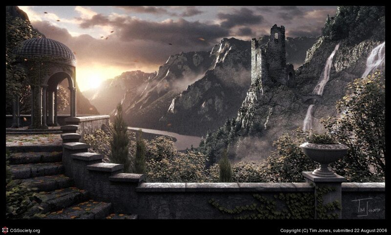 Ruined Castle on Mountain
