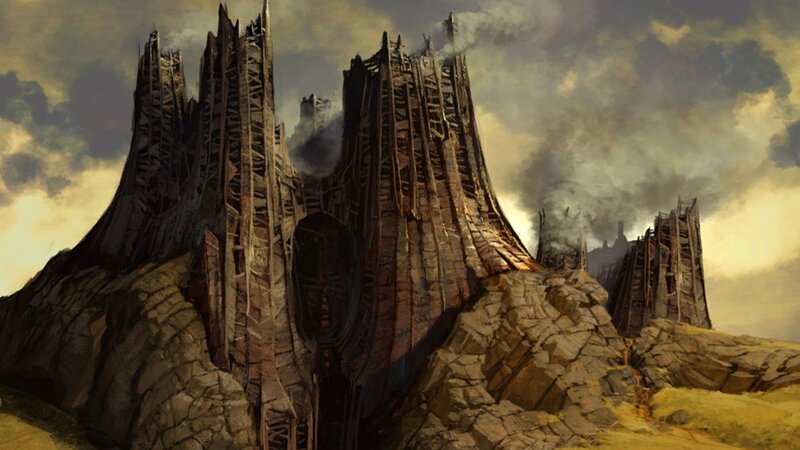 Ruined Castle on Rock — Brown