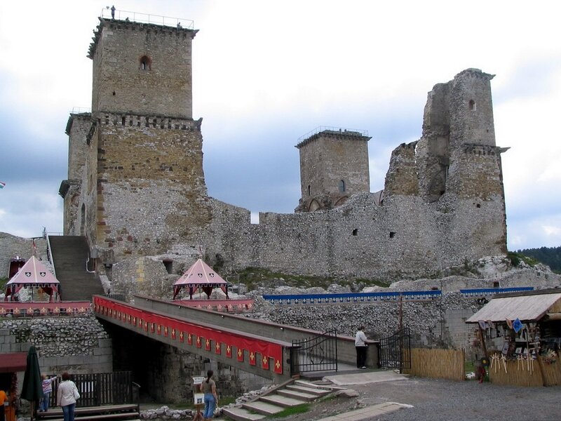 ruined castle with bridge
