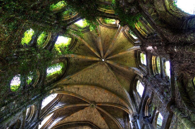 ruined cathedral ceiling