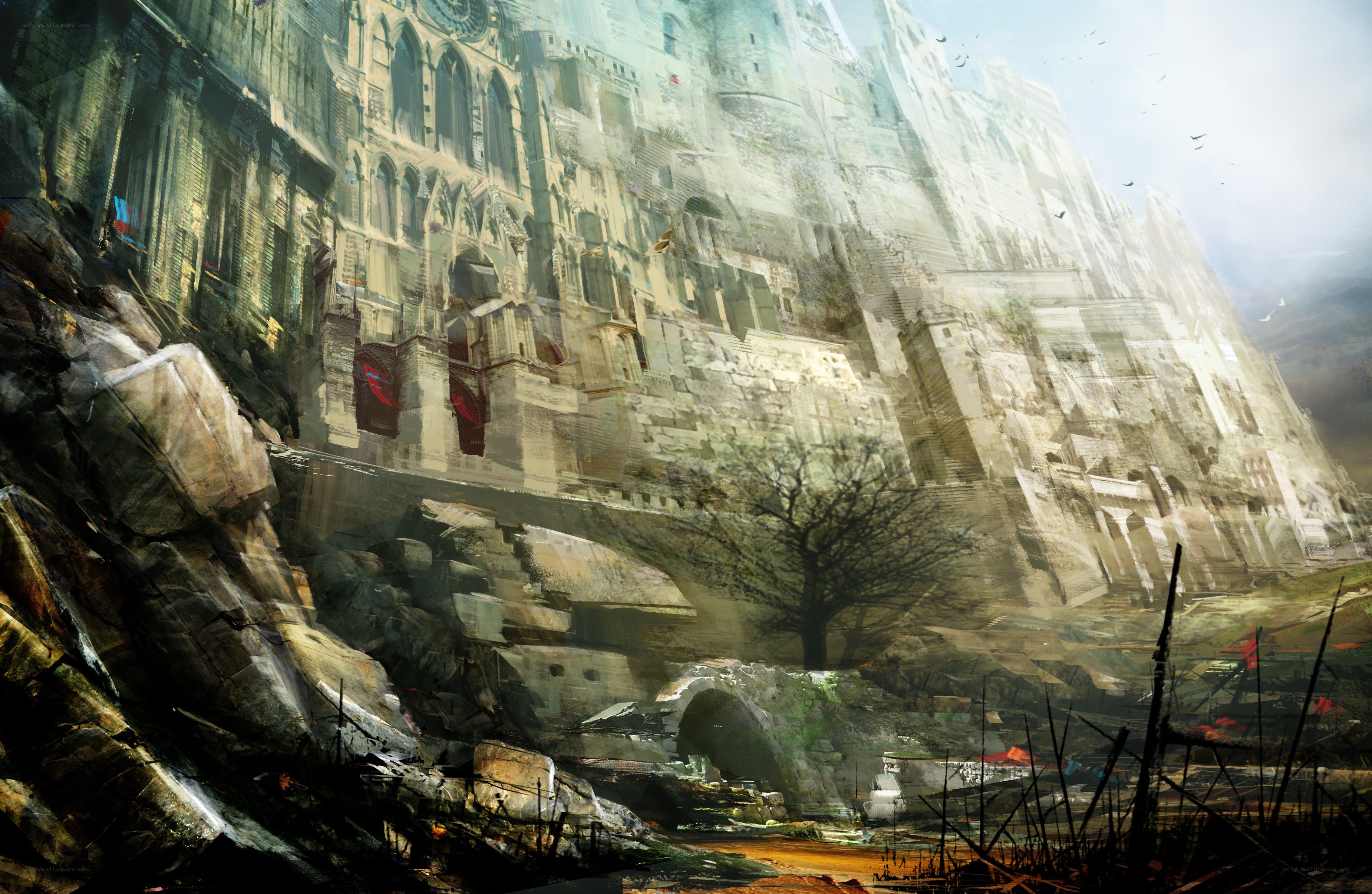 ruined cathedral concept art