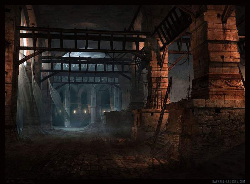 ruined cathedral interior