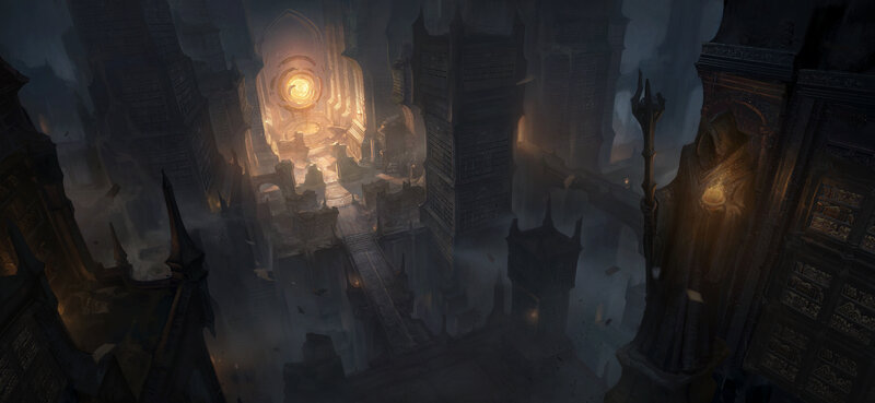 Ruined Cathedral Interior — Dark Gray
