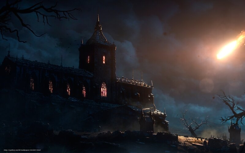 Ruined Church at Night