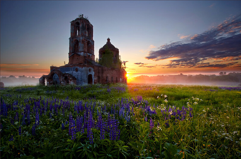 Ruined Church at Sunrise
