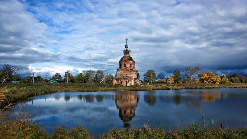 Ruined Church Tower — Blue