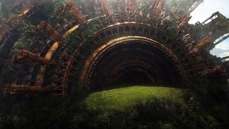 Ruined Circular Structure — Green, Dramatic, Afternoon