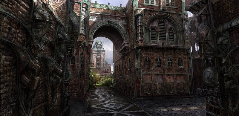 ruined city alleyway