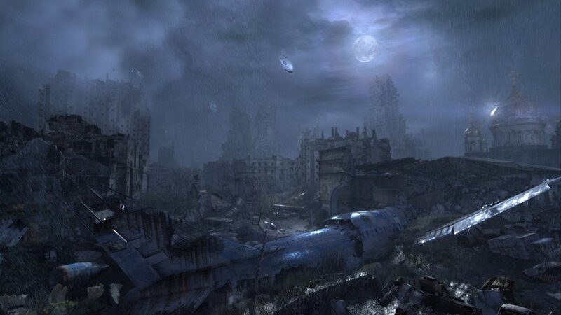 Ruined City at Night — Blue
