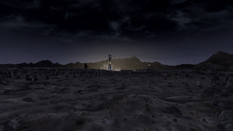 Ruined City at Night — Gray
