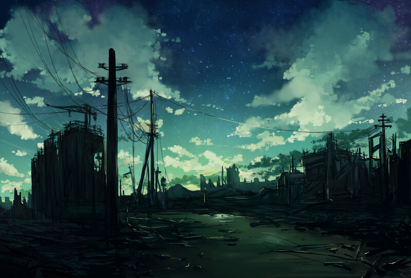 Ruined City at Night