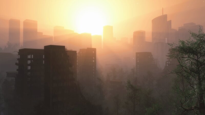 Ruined City at Sunrise