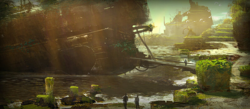 ruined city by the river