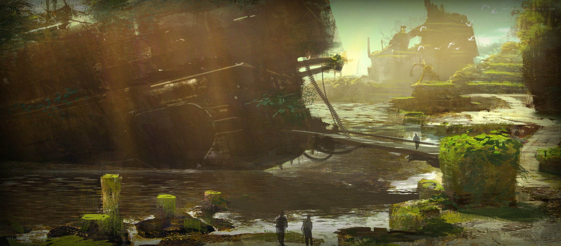 ruined city by the river