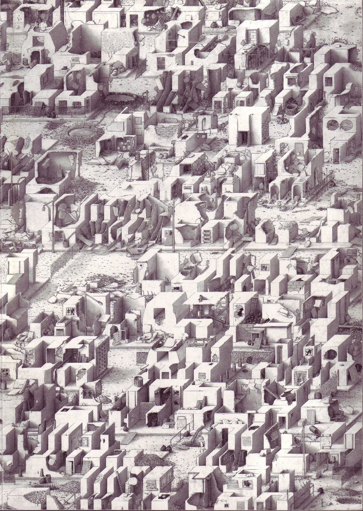 Ruined city from above