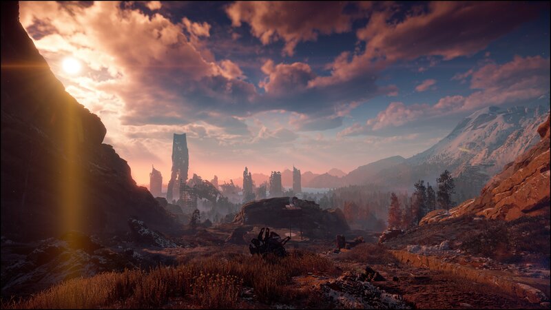 Ruined City in Mountains — Orange