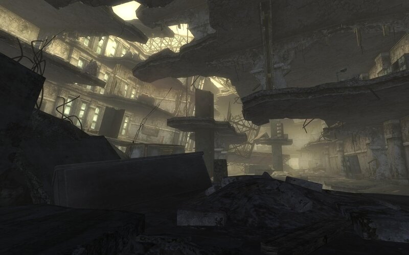 ruined city interior