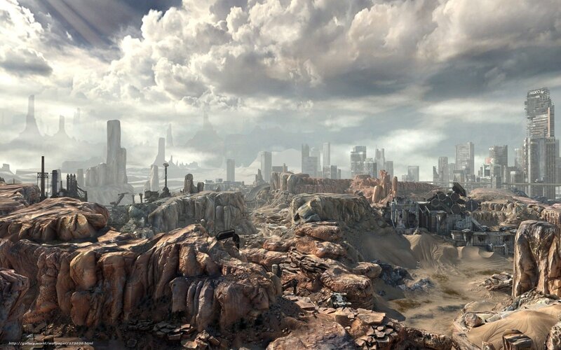 Ruined City Landscape — Brown