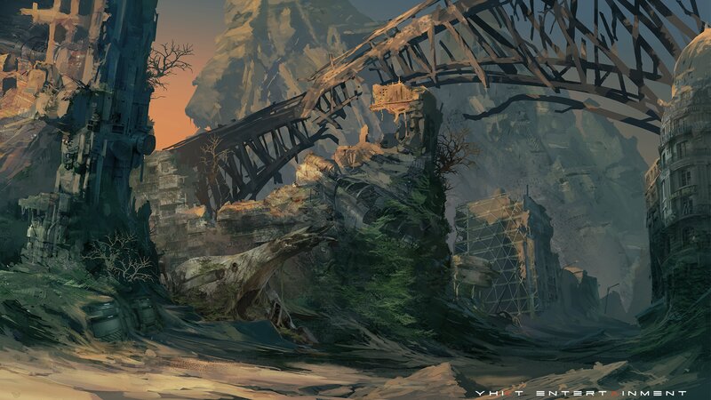 Ruined City Landscape — Green