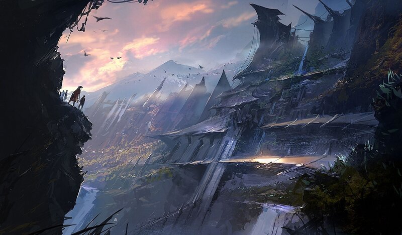 ruined city on a cliff