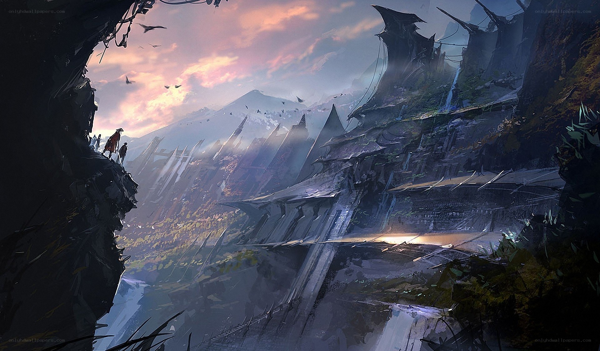 ruined city on a cliff